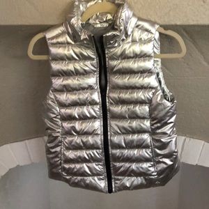 Silver puffer vest